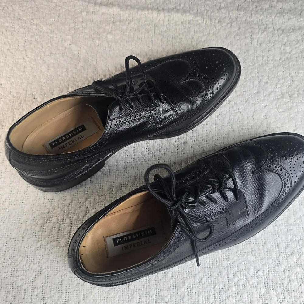 Florsheim Imperial Kenmoor Long Wing 17109 -78 Wing Tip Black Size 10D